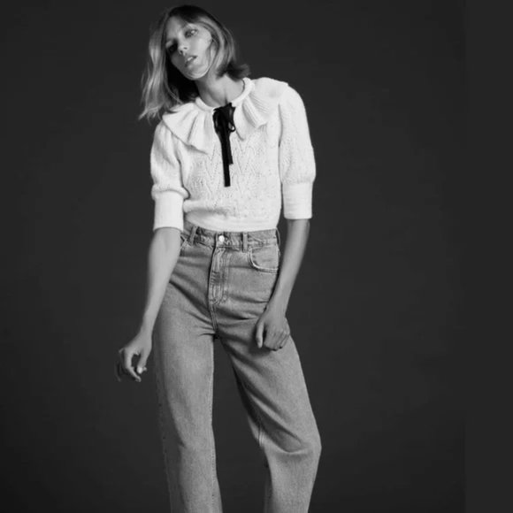 ZARA Knit Sweater With Pearls - Picture 3 of 6